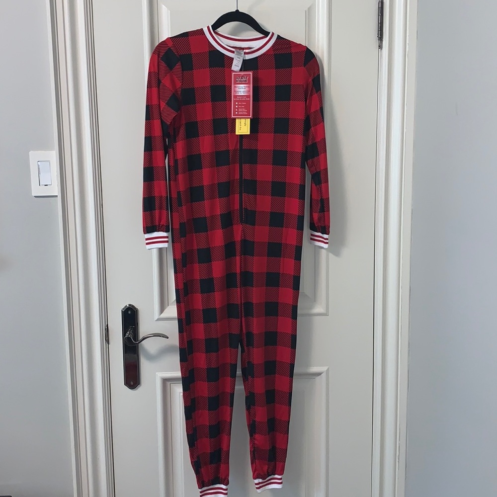 Plaid kids onesie (Size Large - 10/12)